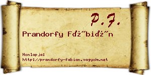 Prandorfy Fábián névjegykártya